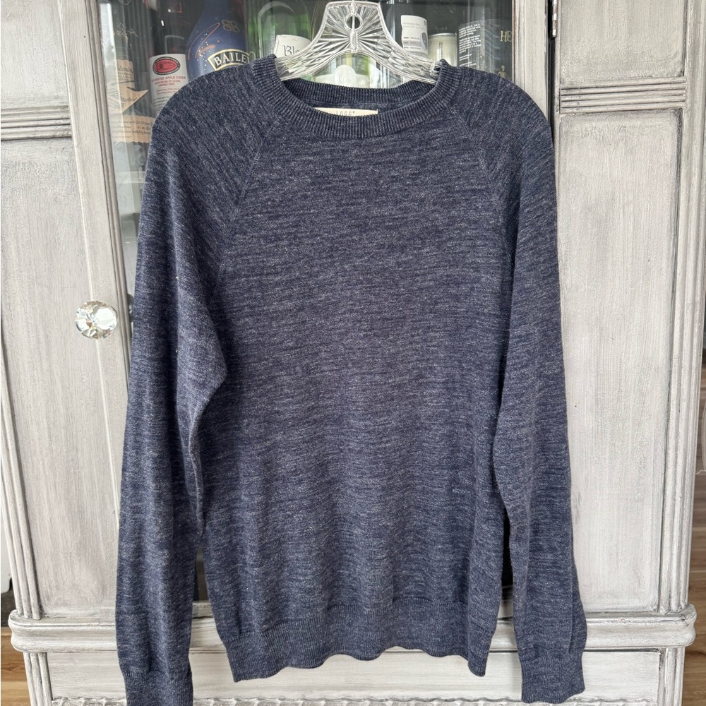 H&M Men's Heathered Navy Crewneck Sweater